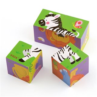 Cube puzzle - wild animals - 4 pieces